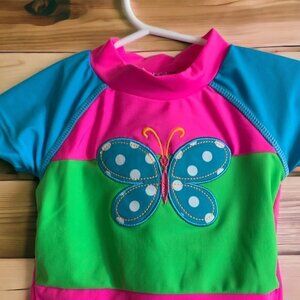 Baby Girl Swimsuit Set Two Pieces Swimwear with Rash Guard - 12M